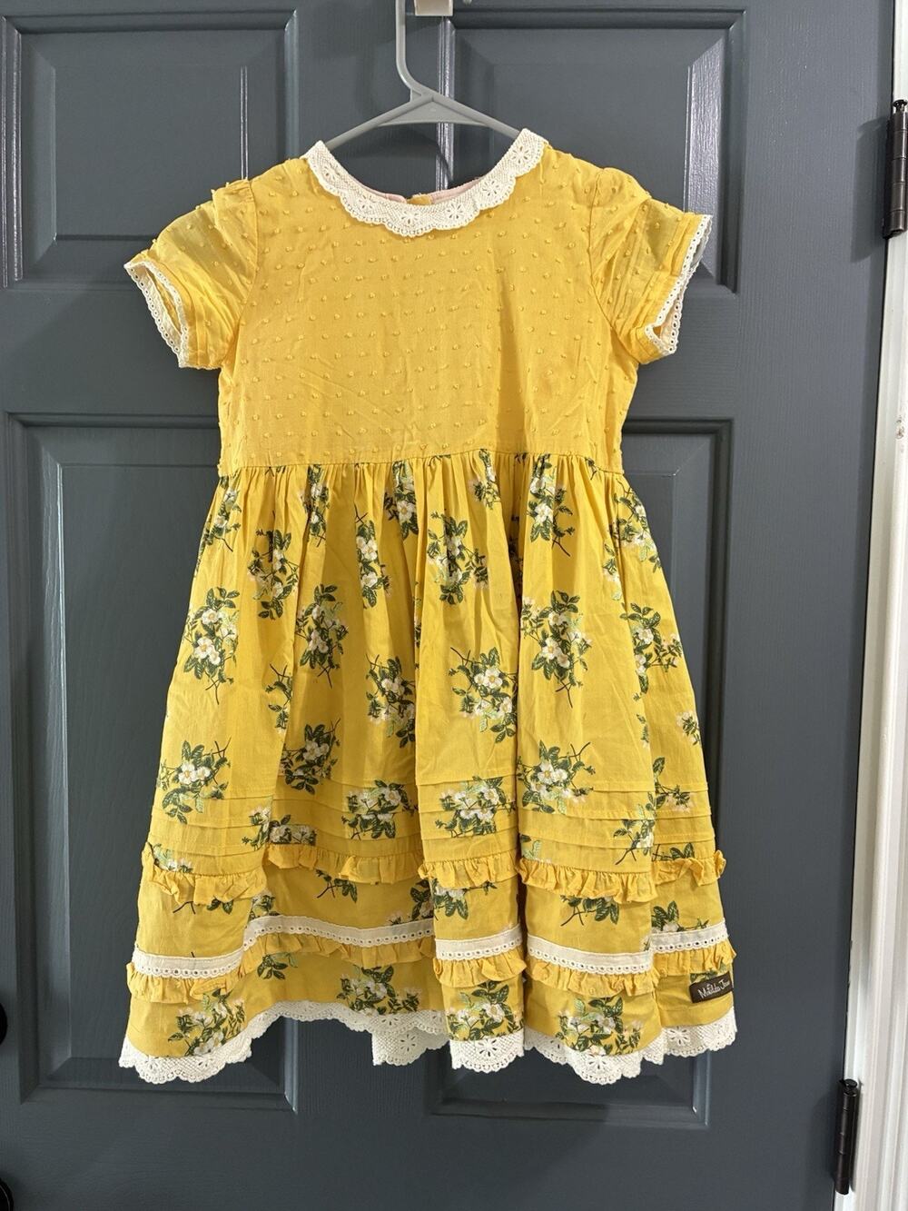 MATILDA JANE MJ Girls Brilliant daydream Stay Golden Yellow Floral Dress Size 8